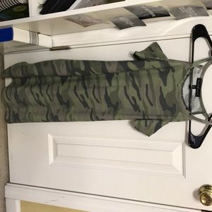 Shoulder less camo dress